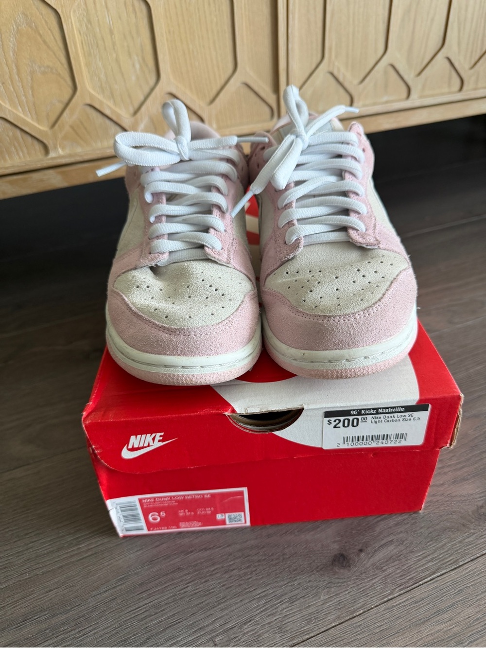 Nike Low Sneakers - Light Pink & White- size 8 women’s - Picture 2 of 4